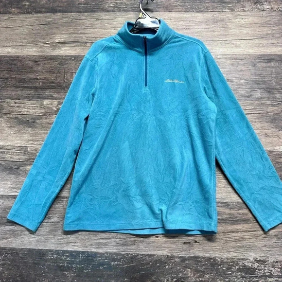 Eddie Bauer Blue Quarter-Zip Pullover Women’s Medium - Picture 1 of 6